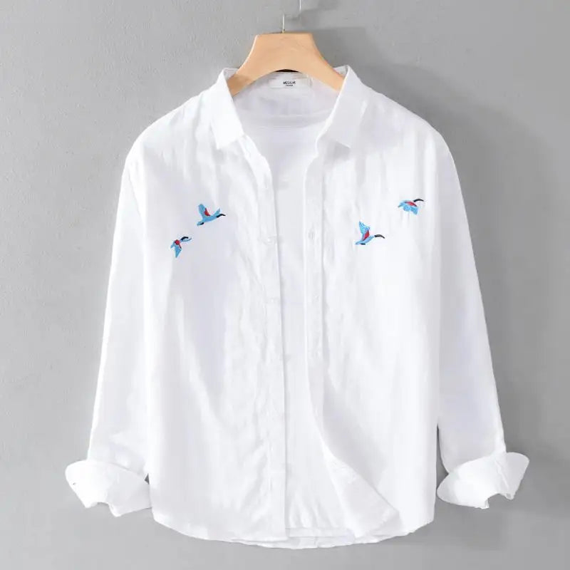 Embroidered Long Sleeve Shirt
