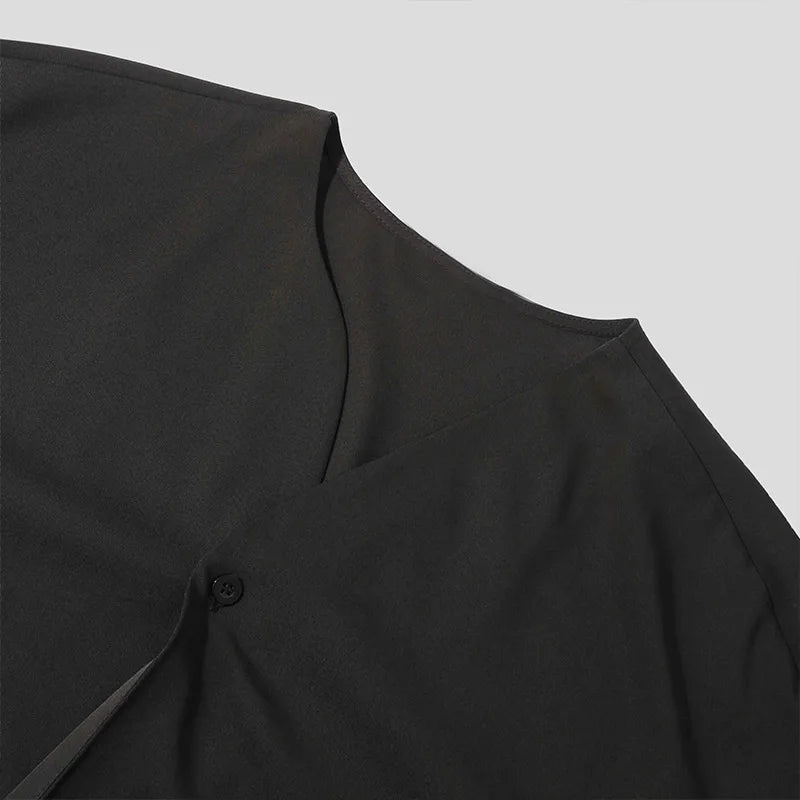 Collarless Mesh Shirt