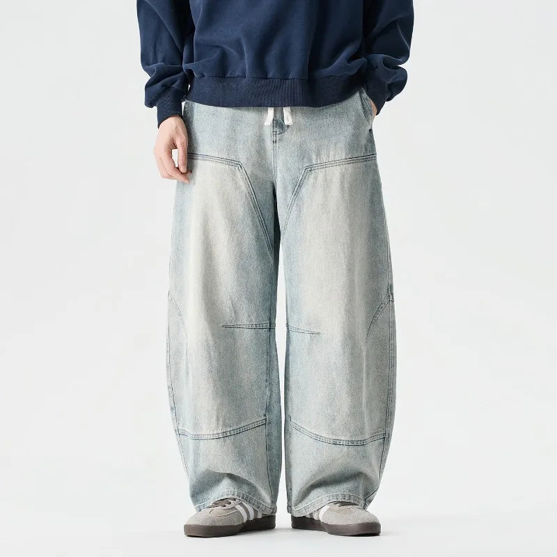Distressed Wide-Leg Jeans
