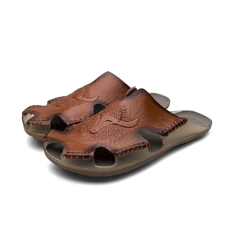 Leather Slip-On Sandals