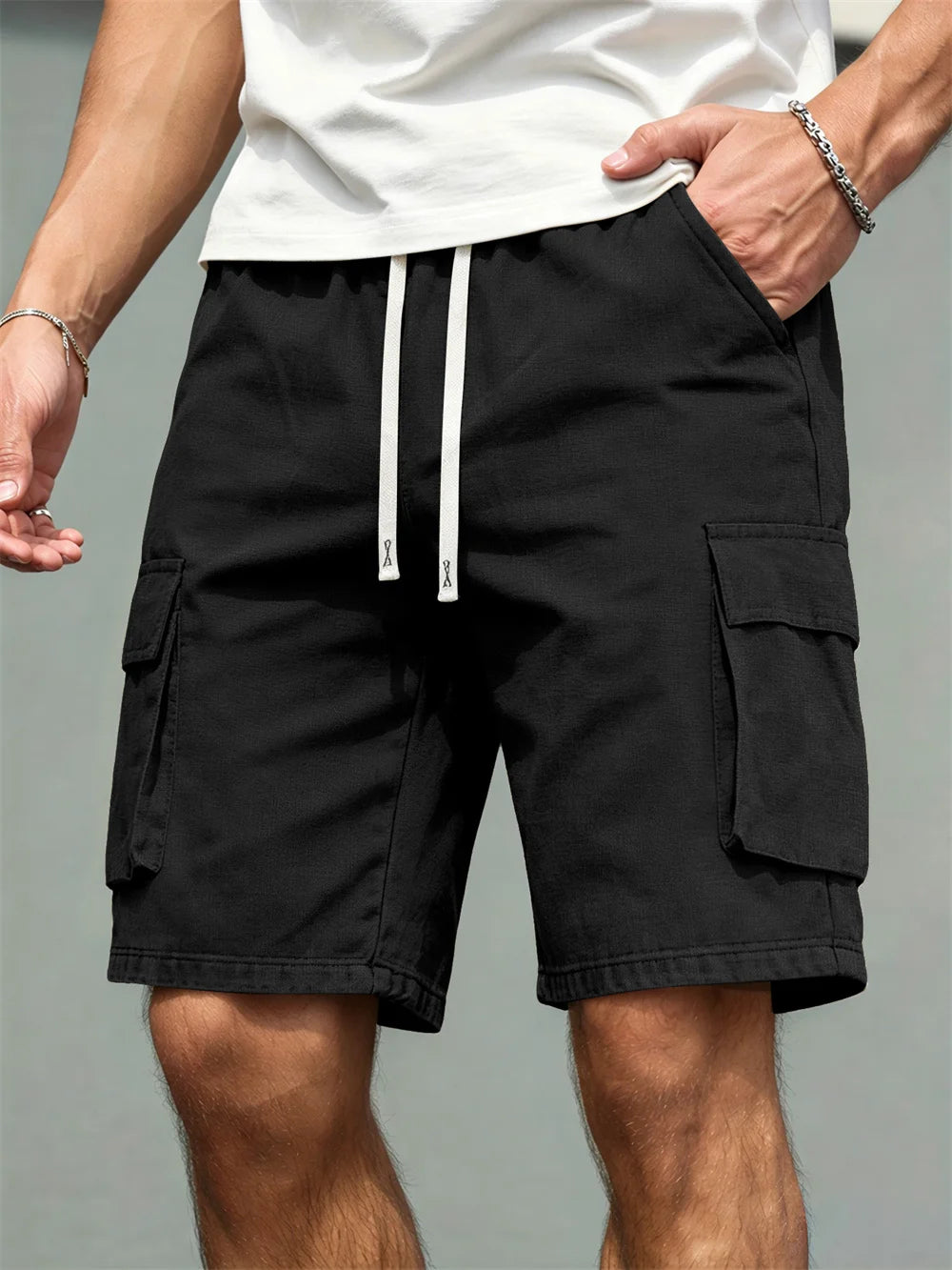 Drawstring Cargo Shorts
