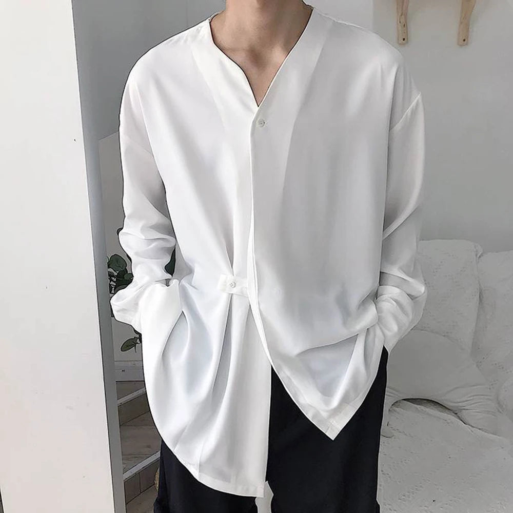 Collarless Mesh Shirt
