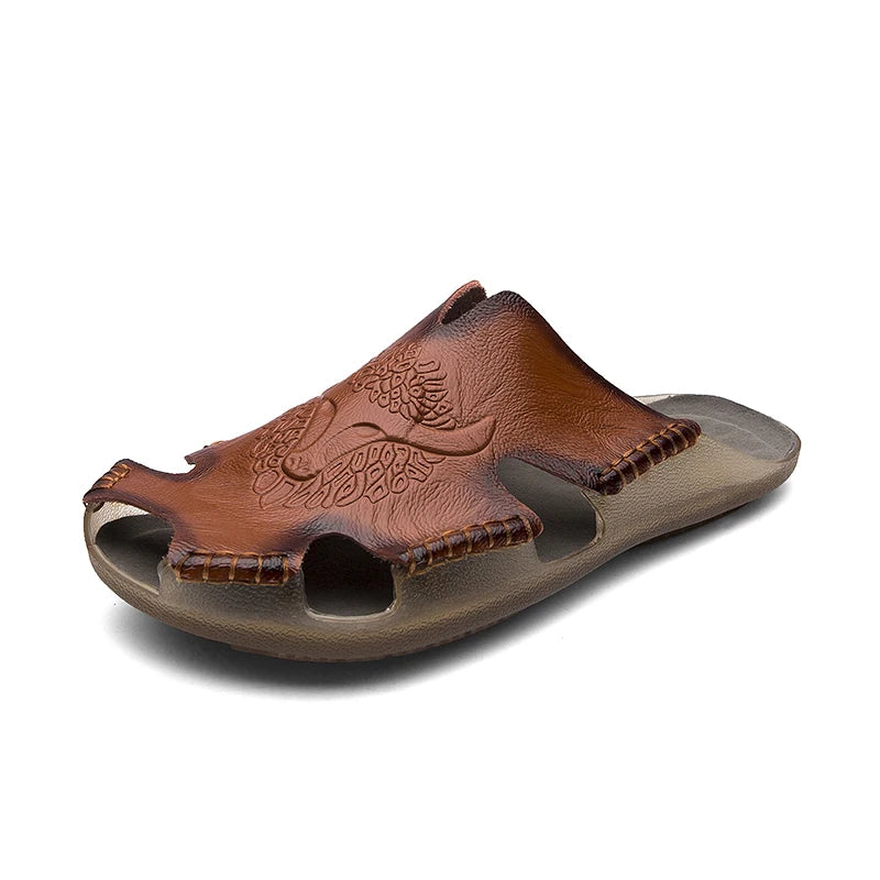 Leather Slip-On Sandals