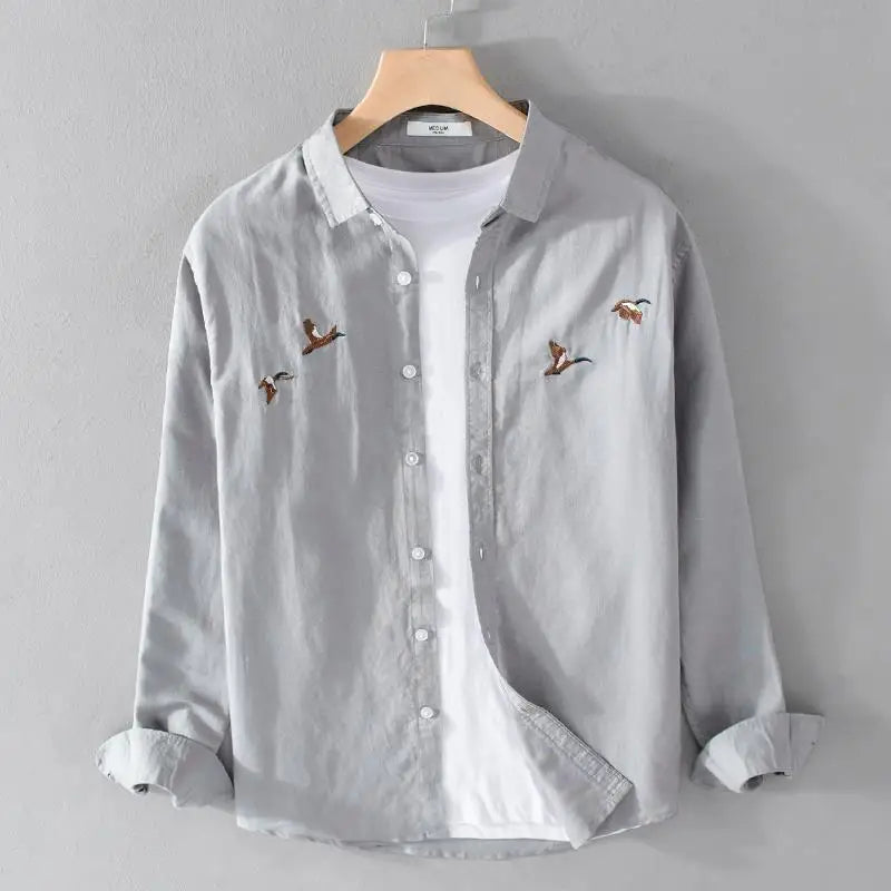 Embroidered Long Sleeve Shirt