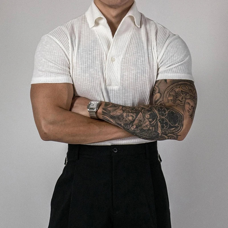 Ribbed Polo Shirt