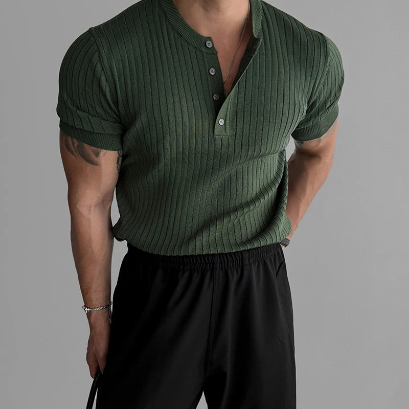 Ribbed Henley Tee