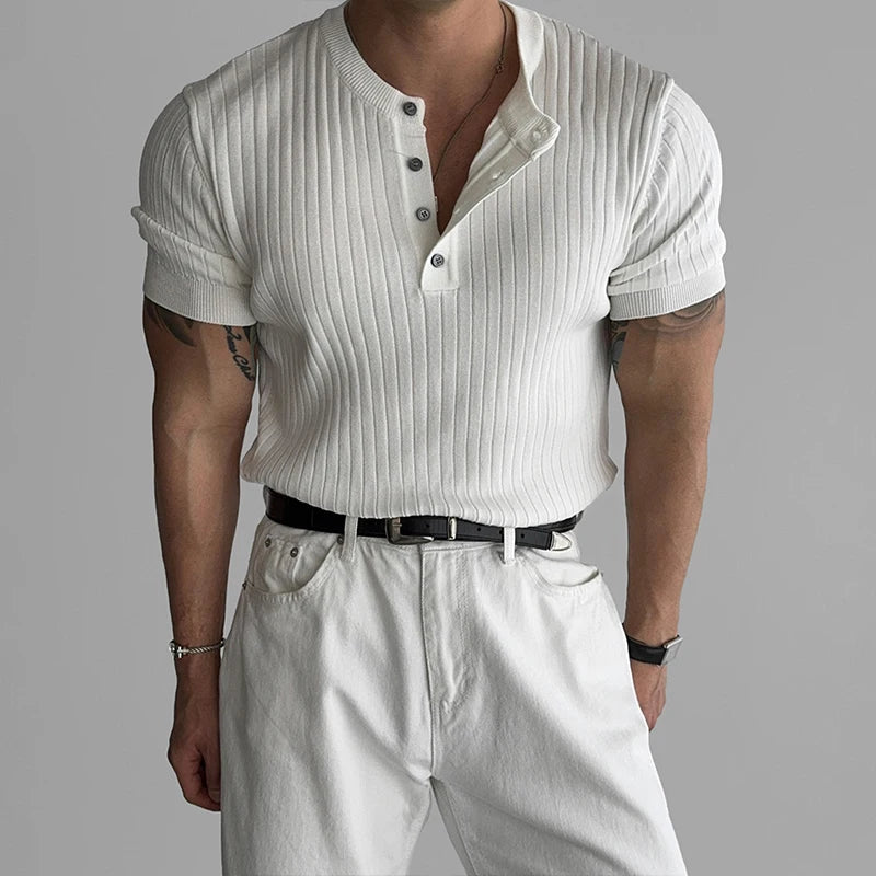 Ribbed Henley Tee
