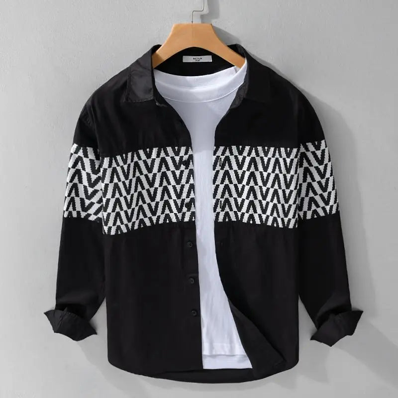 Spliced Print Shirt