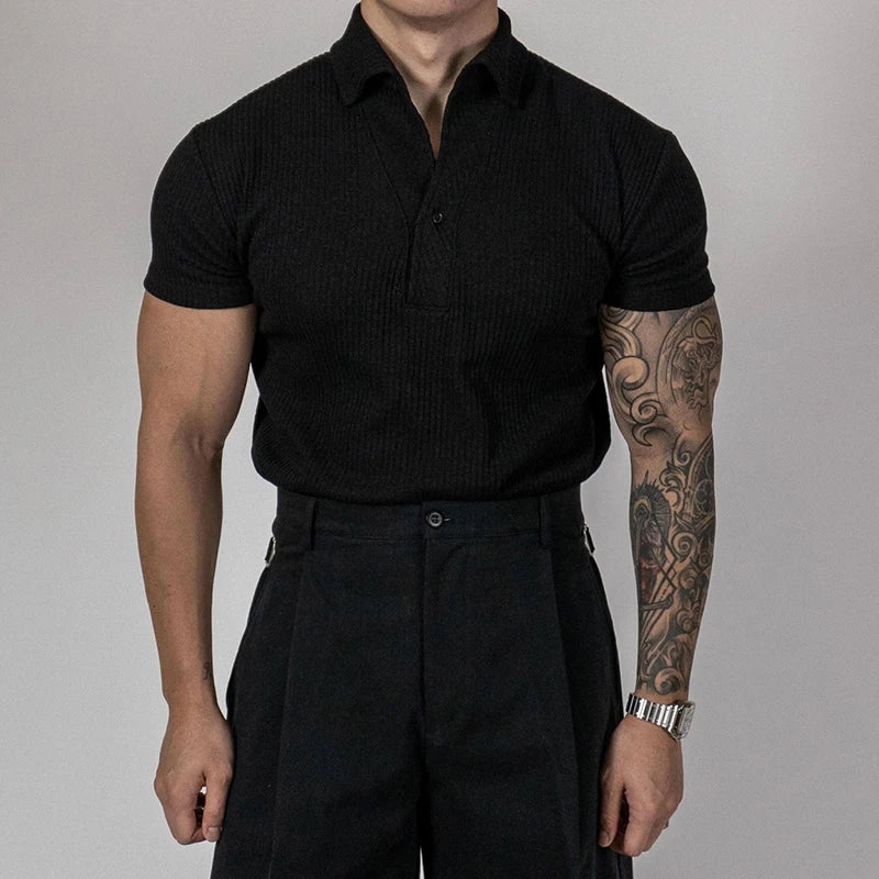 Ribbed Polo Shirt