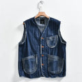Striped Denim Vest