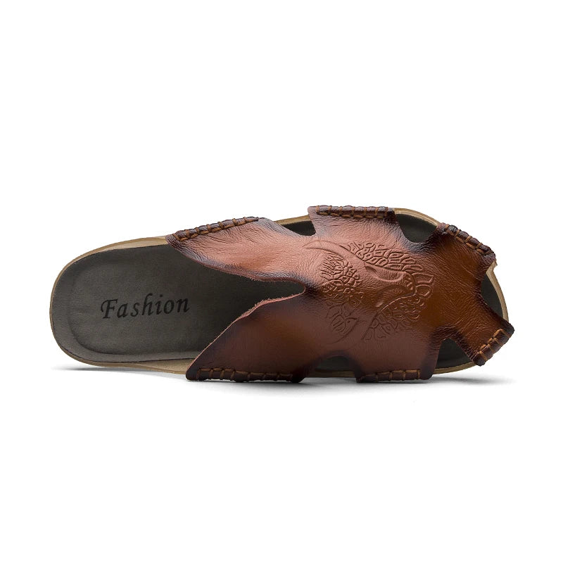 Leather Slip-On Sandals