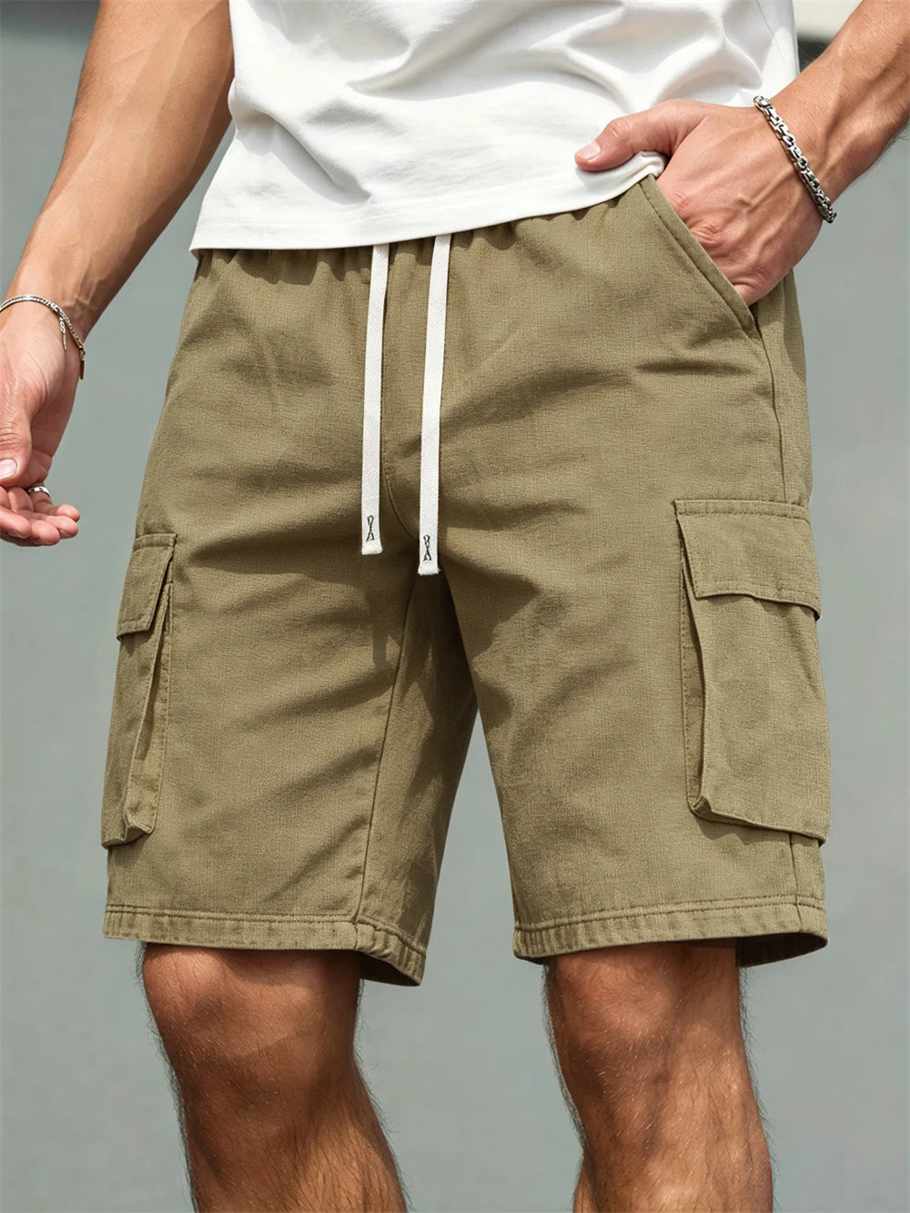 Drawstring Cargo Shorts