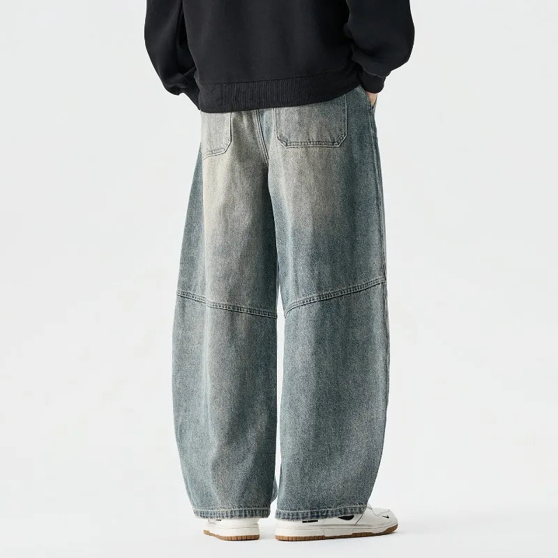 Distressed Wide-Leg Jeans
