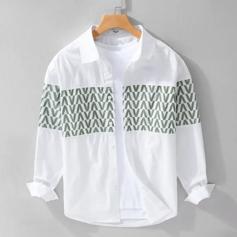 Spliced Print Shirt