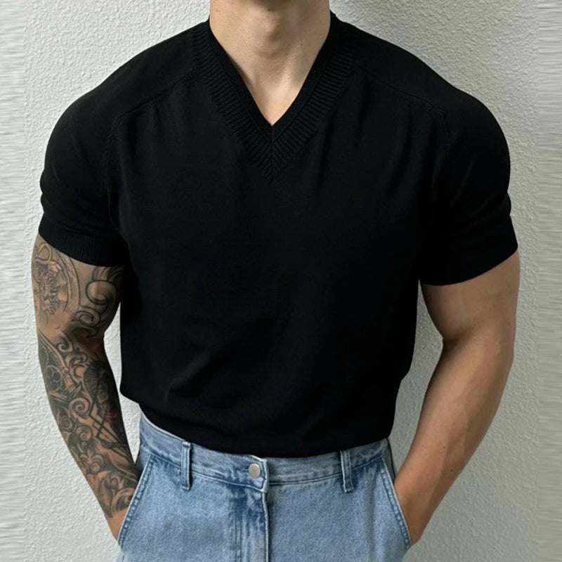 V-Neck Knit Tee
