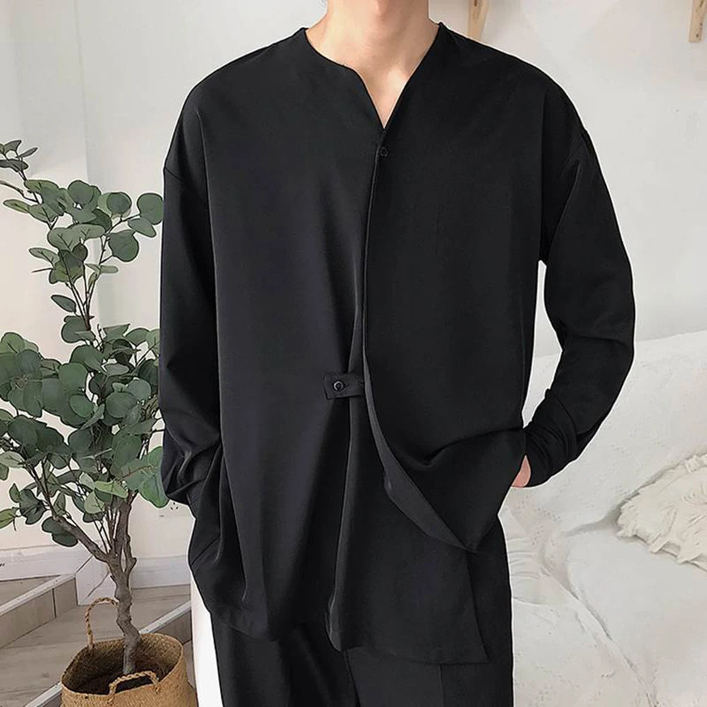 Collarless Mesh Shirt