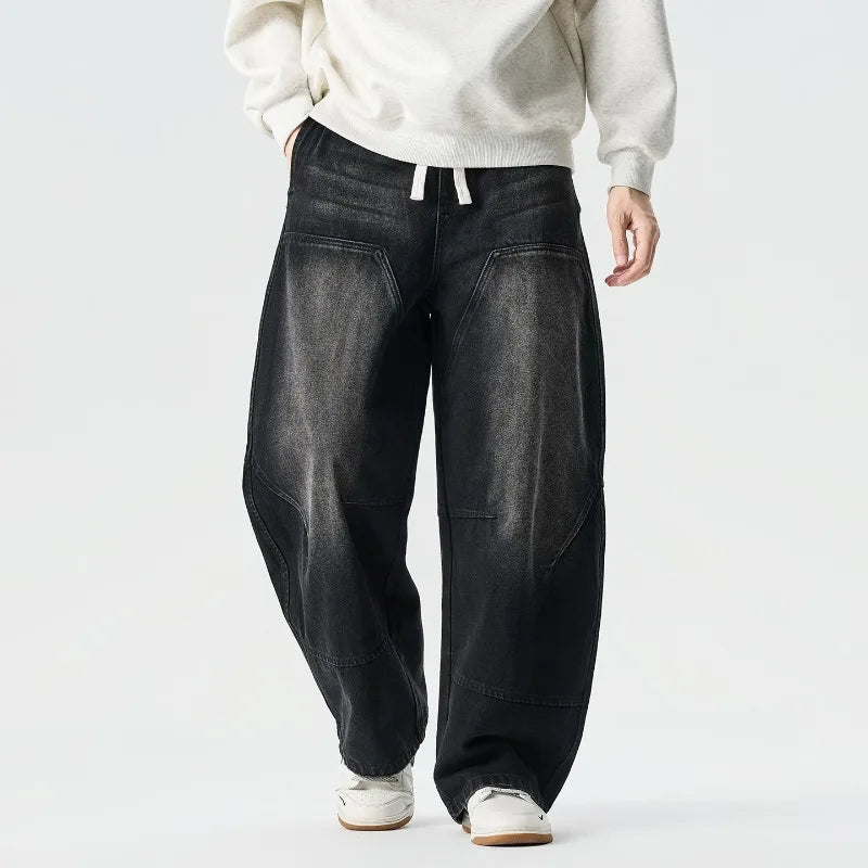 Distressed Wide-Leg Jeans