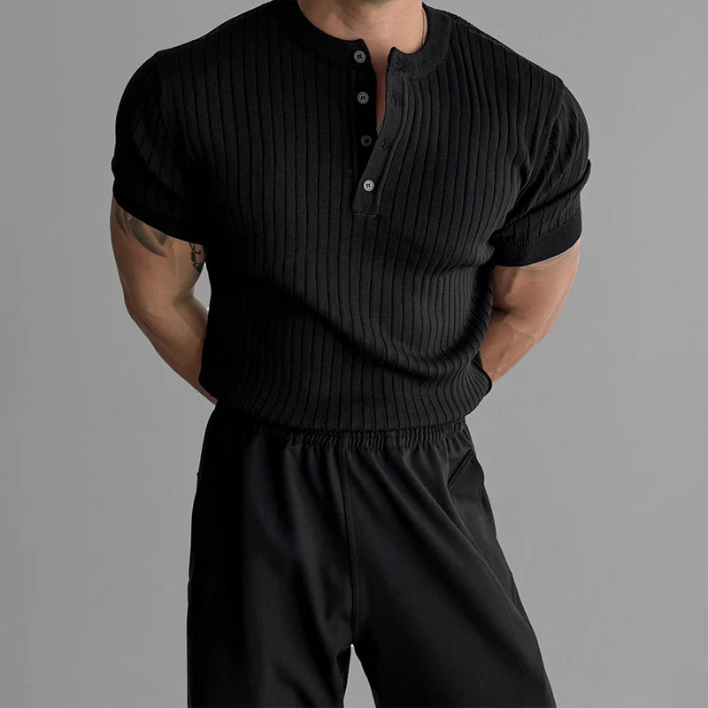 Ribbed Henley Tee