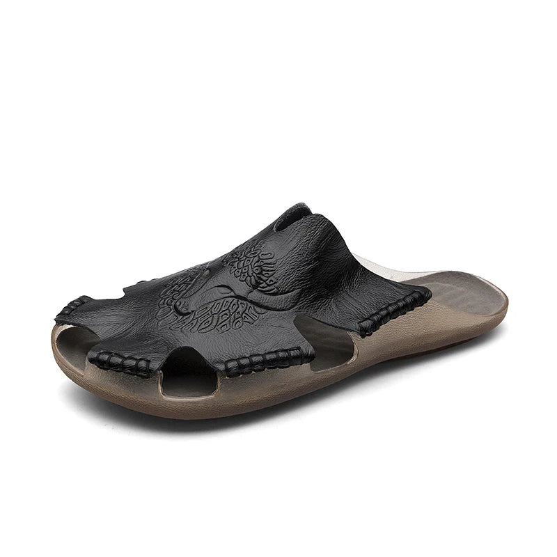 Leather Slip-On Sandals