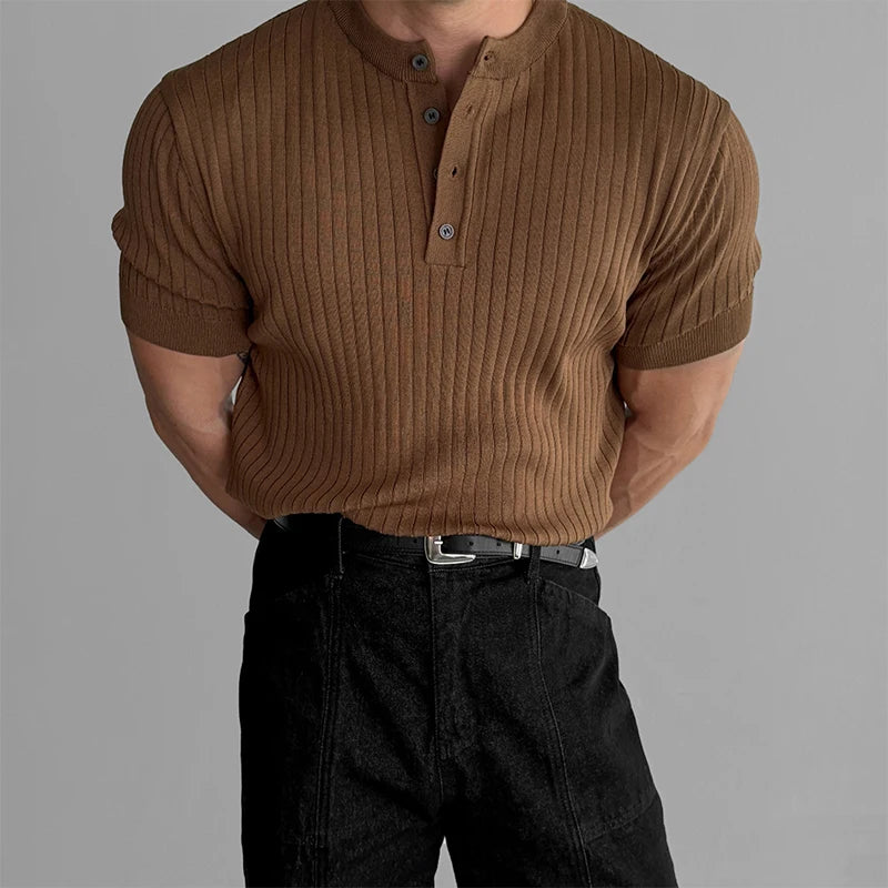Ribbed Henley Tee