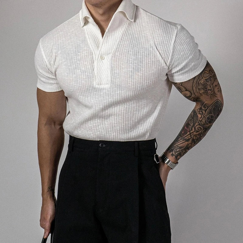 Ribbed Polo Shirt