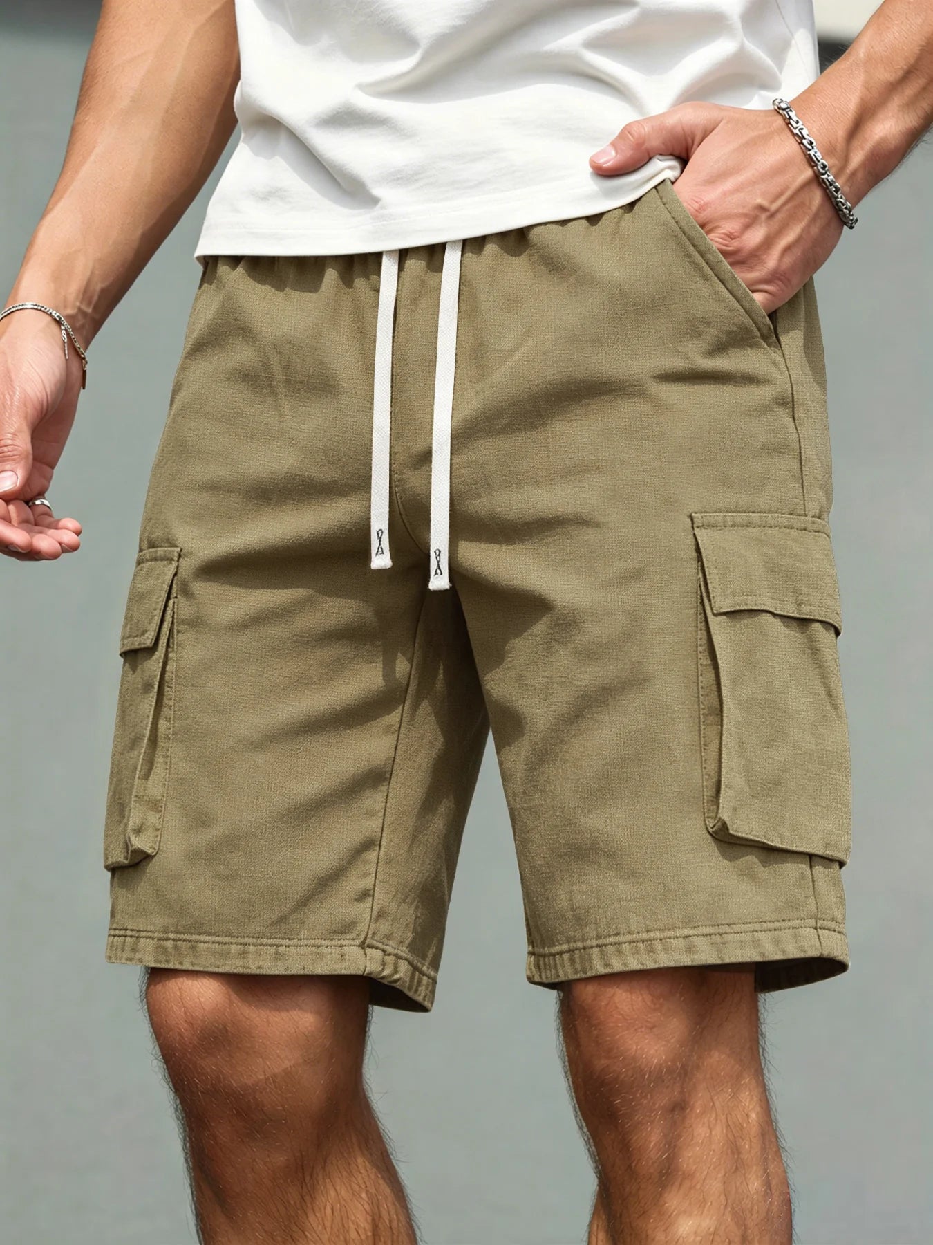 Drawstring Cargo Shorts