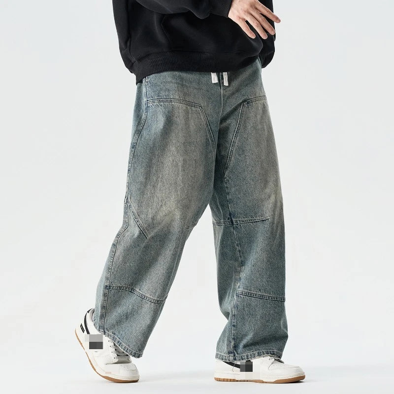 Distressed Wide-Leg Jeans